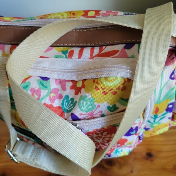 Lily Bloom Shoulder Bag Floral Bird Print Recycled Eco Friendly Pockets - Picture 9 of 10